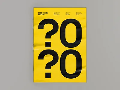 2020 2020 2d branding composition design designer flat font graphic layout meetup minimalistic negative space poster print sign simple typography vector yellow