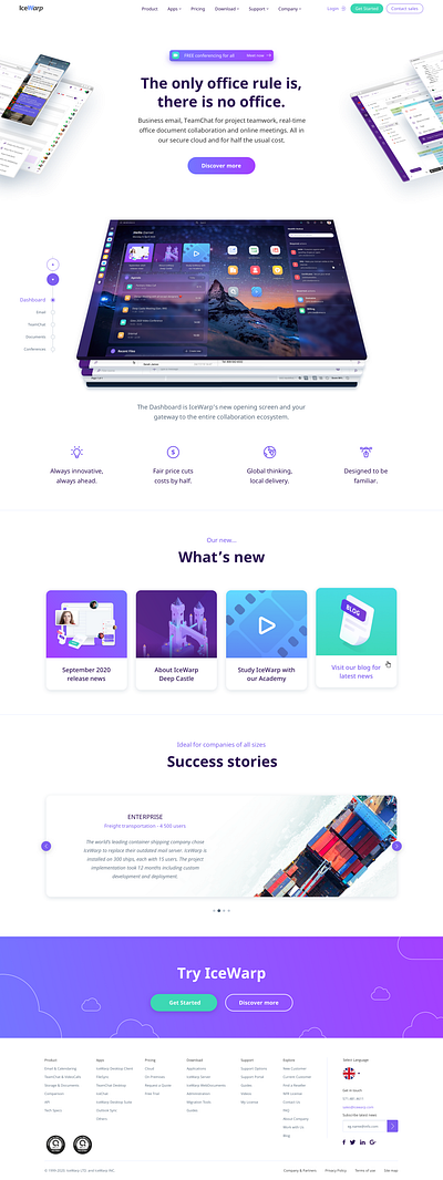 IceWarp ～ Homepage & Identity 2d business collaboration dashboard email homepage icon illustration interface isometric landingpage logo site sketch team typography ui ux web webdesign