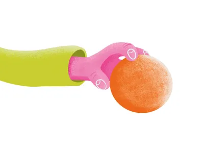 vitamin c art c cool green hand illustration like nice orange pink shadow texture