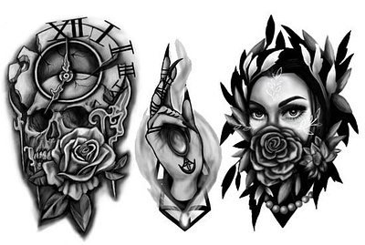 custom and unique tattoo designs in various styles design graphic design illustration illustrator minimal vector