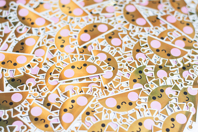 Shiny Sun Sticker cute helen bucher kawaii mirror sticker special effect sticker stickers sun