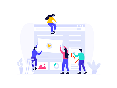 Team Work agency business clean company corporate dashboard flat icon illustration landing page mobile app presentation scene startup team teamwork vector website