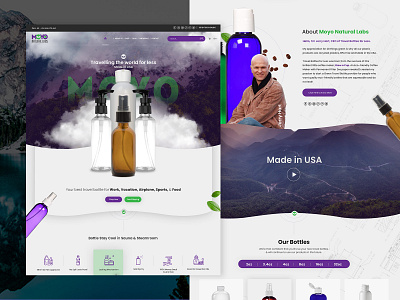 Moyo bottles ecommerce design nature photoshop travel bottles typography ui web design