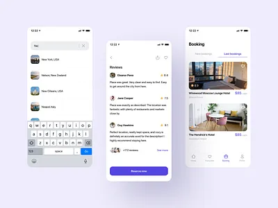 Booking App app app design design ios ios app minimal mobile mobile app ui ux