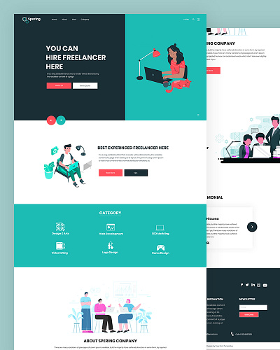 Spering bootstrap creative css digital agency freelancer hire html5 portfolio responsive template