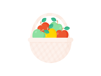 Day 298 - 366 Days of Illustration Challenge - MintSwift apple apples autumn autumnal basket digital illustration flat design flat illustration flatdesign fruit harvest harvest season illustration illustrations illustrator leaf mintswift orchard vector art vector illustration