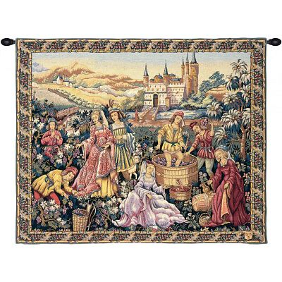 VENDANGES AU CHATEAU FRENCH WALL TAPESTRY home home decor tapestry wall art