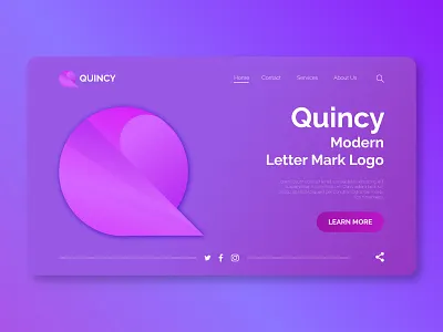 Quincy Modern Letter Mark Logo brand design brand identity brand style guide branding lettermark lettermarklogo lettermarks logo logo design logo designer logo maker logo mark logo mark design logo mark symbol logo marks logos logoset logotype modern logo q letter logo