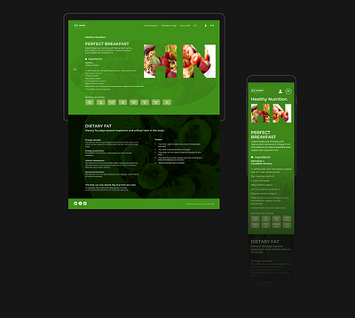 Healthy Nutrition design ui ux web