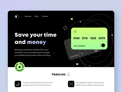 Money Saving - Landing page arounda bank bank app card concept figma finance fintech illustration interface landing money notification payment product design saas startup ui ux web site