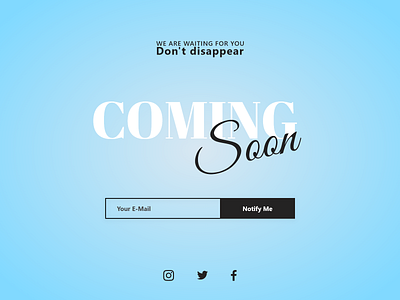 Coming Soon - Daily UI 048 048 coming soon coming soon page comingsoon daily 100 daily ui daily ui 048 daily ui challenge notify