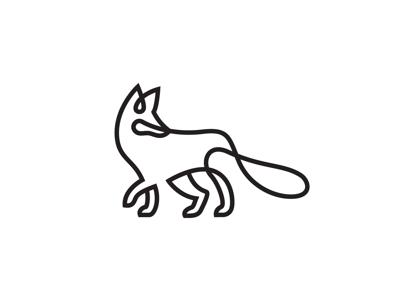 Example of Custom One Line Animal For Logo Or Print