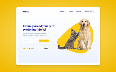 Pet Insurance UI Concept colourful insurance landing page design landingpage pets ui design uidesign