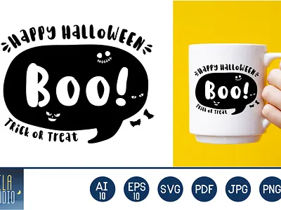 Boo, Happy Halloween. Trick or treat Graphic background