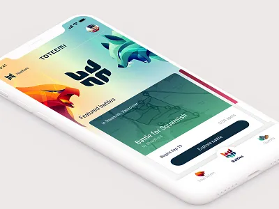 Toteemi App: Battles Index animal app battle design game identity illustration interface mobile ui ux