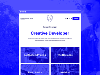 Personal Portfolio / Desktop blue desktop landing page portfolio portfolio site squarespace web design website