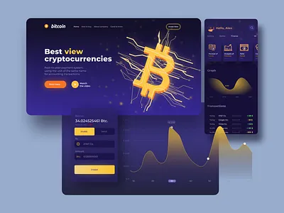 Bitcoin | Cryptocurrencies app bitcoin crypto wallet cryptocurrency design statistic website