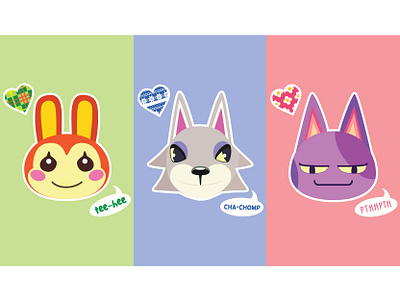 Animal Crossing Villagers & Sayings acnh adobe illustrator animal crossing animal crossing new horizons bob bunnie cute fang flat design game illustration nintendo vector vector art vector illustration villager villagers