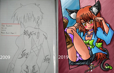 2009 vs 2019 digital painting