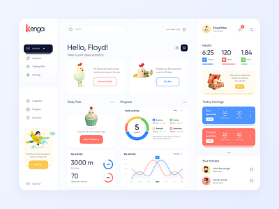 Kenga // Dashboard 🐥 app app design application dashboard design exercise app mobile product saas app ui ux workout