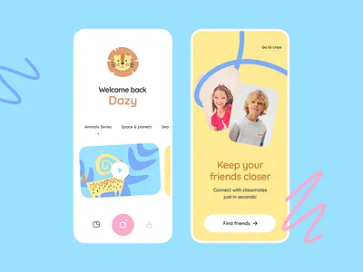 Educational App for Children app children course cuberto education friends graphics icons illustration ios kids lesson mobile ui ux video