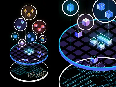 Marketplace Tiers Concept Dribbble figma illustration isometric