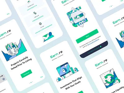 Earn mobile app design app blockchain branding design illustration interface mobile app onboarding procreate real estate ui ux