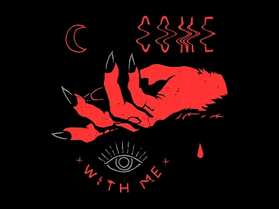 Come With Me demons design icons illustration lettering love temptation texture