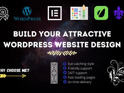 build your attractive wordpress website design animation app branding design flat logo web