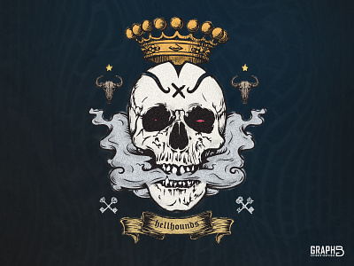 Dribbble Prompt N° 51 : King Skull dribbbleweeklywarmup halloween illustration skull spooky