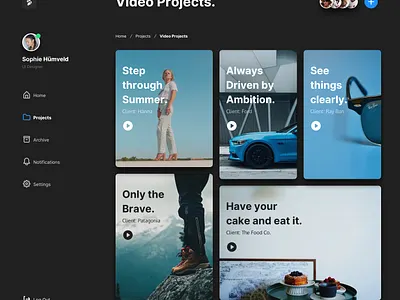 08. Video Projects. design system sketch ui