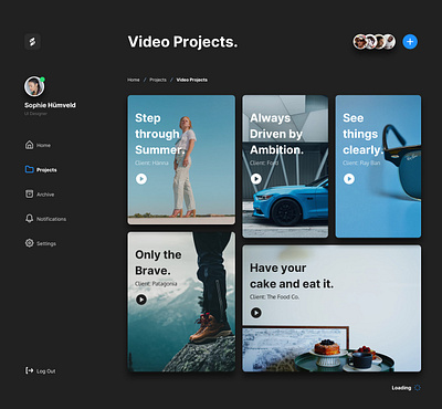 08. Video Projects. design system sketch ui