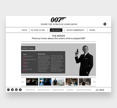 James Bond Website Design Concept branding design james bond landing design landing page landing page design ui web design web site webdesign website concept website design