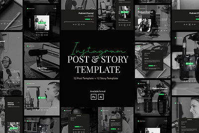 Podcast Instagram Post and Story Template blog blogger elegant instagram instagram banner instagram post instagram posts instagram stories instagram story template instagram template instagram templates minimal modern post posts social media social media pack social media template template templates