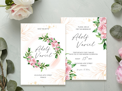 Beautiful Roses Invitation Card Wedding design wedding wedding design wedding invitation wedding invitation blue wedding invitation elegant wedding invitation leaves wedding invitations wedding invites weddings