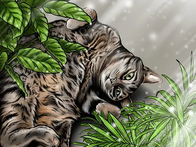Pepper branding cats commission design digital art illustration photshop plants wacom cintiq wacom tablet