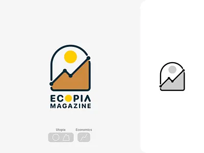 ECOPIA adobe illustrator branding design economics illustrator logo logodesign logotype magazine mountain statistic sun typography utopia vector