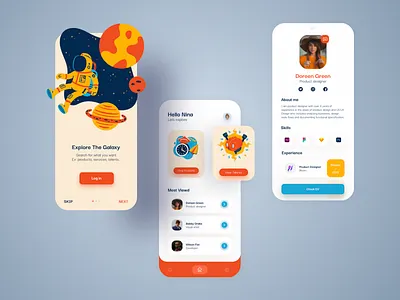 Job Requirement & Search Mobile App Design app app design clean concept design dribbble graphic illustration job mobile app mobile ui orange profile profiles requirements search skills ui uidesign ux