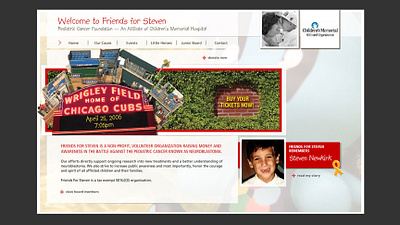 Friends for Steven design philanthropy ui ux