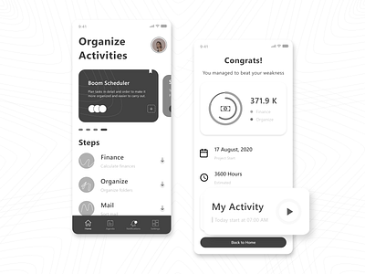 Agenda Application activity adobexd agenda clean daily elegant explore finance job landingpage mobile app organize profile schedule simple task ui