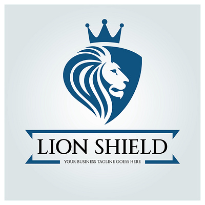 Lion Shield Logo beast brand crown defense football forest icon illustration lion head lion king lion logo lion shield luxury premium royalty vector