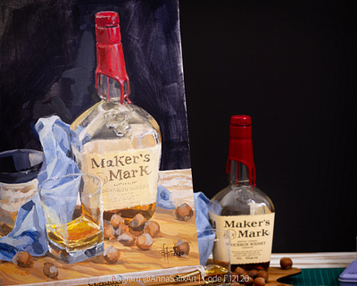 Whiskey/Glass small still life gouache painting alcohol art artist artwork bottle draw drawing drawingart glass glass bottle glasses gouache illustration illustration art painting still life traditional art traditional drawing traditional illustration whiskey