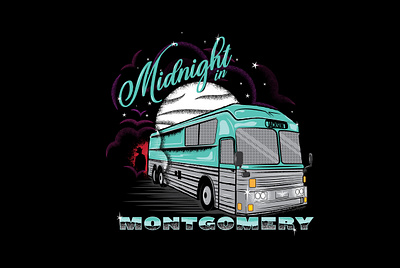 Midnight in Montgomery bus country design design art graphic illustration illustrator midnight music texture tshirt tshirt art vector vector art vector illustration vintage