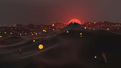 Flooded by expectations. Reaching for hopes. 3dart blender3d illustration