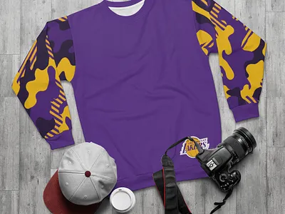 Lakers Camouflage Crewneck Sweatshirt apparel apparel design custom nba clothing mens clothing mens sweatshirt nba clothing nba gear nba streetwear nba sweatshirt sweatshirt
