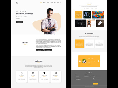 Personal Portfolio Website adobe xd color design designers dribbble illustration landingpage logo new nice personal website simple sketch style template ui uiux unique vector xd ui kit