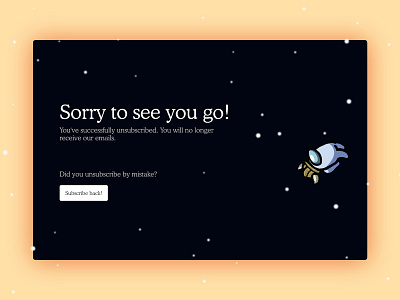 Unsubscribe page among us space ui