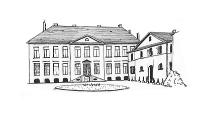Minimalistic British mansion architecture artwork design drawing hand drawn illustration inkpen picture sketch urban