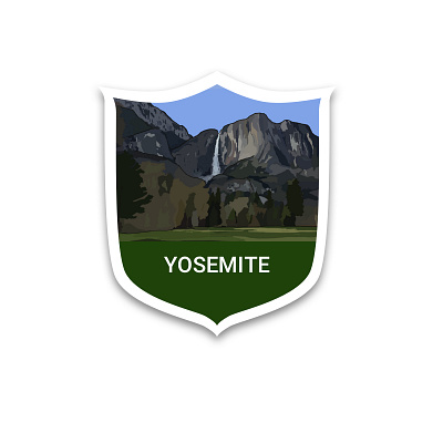 Yosemite National Park badge badge design icon illustration reward sticker travel travel app travel game