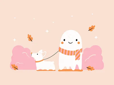 Drawlloween Day 10: Ghostly dog drawlloween ghost ghost graphics halloween illustration inktober inktober2020 vectober vectober2020 vector